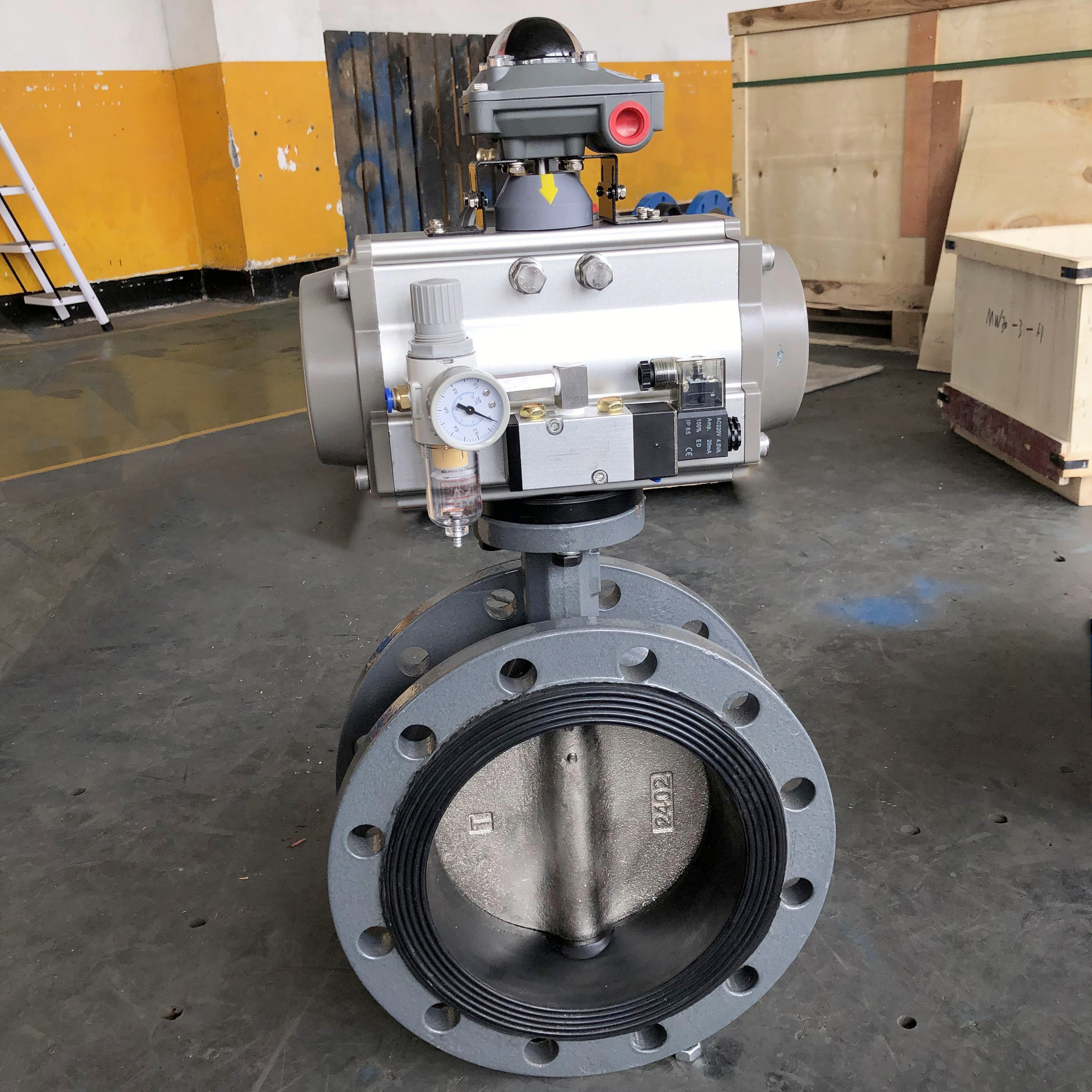 不銹鋼氣動dn200快裝蝶閥、粉體氣動蝶閥